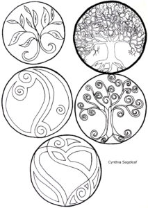 tree of life, swirls of life, leaves of life, yin and yang of life, heart of life, celtic