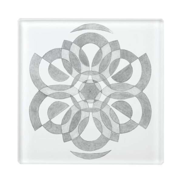 sage mandala glass coaster